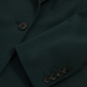 Blazer en laine mélangée verte personnalisé pour femmes, fermeture à un bouton, motif solide, bouton décoratif tissé - Product Image 5