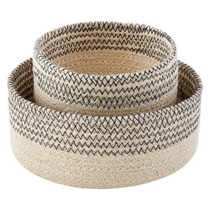 Cuencos para servir con cuerda de algodón de diseño de lujo, juego de ensaladeras blancas decorativas únicas para uso doméstico y vajilla de mesa - Product Image 1