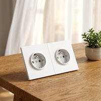 Prise murale double Schuko moderne pour PC, norme européenne allemande, 16A 250V, 2 prises, 5 sorties USB, IP21