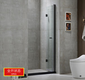 Puertas de <span class=keywords><strong>ducha</strong></span> plegables de color negro, a prueba de agua, con hardware, kits de <span class=keywords><strong>puerta</strong></span> de <span class=keywords><strong>ducha</strong></span> deslizante, venta directa de fábrica de China - Product Image 3