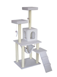 بيع بالجملة شجرة القط المستدامة سهلة التجميع مع خشب متين وأثاث القط القطيفة للف والتسلق - Product Image 4