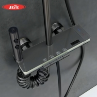 Ensemble de robinetterie de douche en aluminium spatial en gros, système de douche pour baignoire à 4 fonctions avec affichage numérique à touches piano