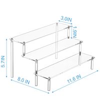 Acrylique Affichage Risers Parfum Stand Organisateur 3 Niveaux Clair Cupcake Stand Risers pour Présentoirs Alimentaire Table POP Figure