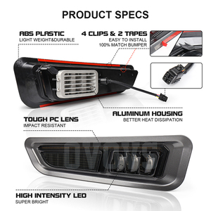 Đèn sương mù <span class=keywords><strong>LED</strong></span> tích hợp xi nhan tuần tự OVOVS, đèn chạy ban ngày (<span class=keywords><strong>DRL</strong></span>) và đèn sương mù cho xe Ford F150 Raptor - Product Image 4