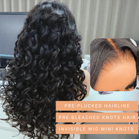 Pelucas de Cabello Humano Pre-cortadas con Encaje 5x7, sin Pegamento, Rizos Voluminosos, 300% de Densidad, Peluca Frontal de Encaje 13x4 para Mujer, Venta al Por Mayor