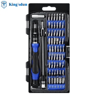 Set Obeng Presisi KS-8018 58 in 1, Peralatan Perbaikan Elektronik Profesional untuk Ponsel, Tablet, Xbox, Handphone
