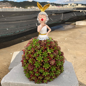 Soporte creativo <span class=keywords><strong>de</strong></span> resina <span class=keywords><strong>de</strong></span> hierro para plantas, maceta <span class=keywords><strong>de</strong></span> princesa suculenta para <span class=keywords><strong>flores</strong></span>, maceta, estante para jardín, decoración del hogar - Product Image 5