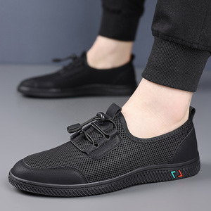 รองเท้าลำลองผู้ชายแบบตาข่ายระบายอากาศ พื้นนุ่ม ส้นเตี้ย สไตล์รองเท้าเดิน - Product Image 4