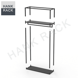 Boutique Clothing Store Floor Garment <strong>Display</strong> Shelves Double High Cabinet Iron Clothes Hanger Stand Clothing Shop Furniture - Product Image 4