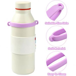 Vente en gros usine – Manchon en silicone écologique réutilisable pour tasses, avec poignée et sangle, support portable pour gobelets et bouteilles - Product Image 4