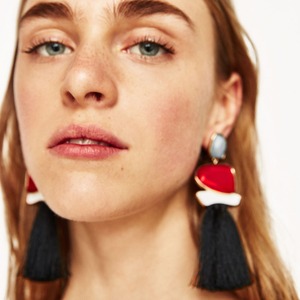 <span class=keywords><strong>Orecchini</strong></span> <span class=keywords><strong>Pendenti</strong></span> Lunghi alla Moda con Nappa e <span class=keywords><strong>Rubino</strong></span>, Stile Europeo-Americano, Gioielli da Donna per Feste, Simbolo Cristiano - Product Image 2