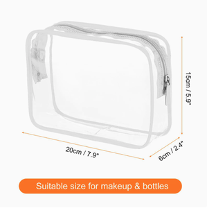 Bolsas de PVC Transparente con Cierre y Logotipo Personalizado, Bolsa Grande para Guardar <span class=keywords><strong>Maquillaje</strong></span>, Organizador de Artículos de Aseo para Mujer, Regalo Promocional - Product Image 5