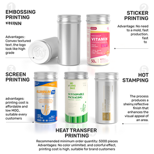 Premium 100ml Screen Printing <b>Aluminum</b> Pill Jar <b>Container</b> for Vitamins and Supplements - Product Image 5