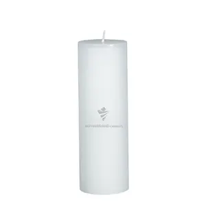 Vela de casamento, forma de pilar perfumada de alta qualidade 90g, altar budista branca pilar velas