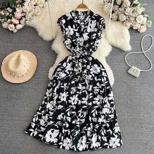 Nuevos Vestidos Elegantes con Estampado Floral, Mangas Volantes de Lujo Ligero, Vestido con Cordones Ajustables, Ropa Casual de Alta Gama para Mujer - Product Image 6