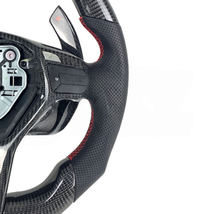 Volante de Fibra de Carbono Rojo para <span class=keywords><strong>Mercedes</strong></span> <span class=keywords><strong>Benz</strong></span> <span class=keywords><strong>AMG</strong></span> W204 W205 W212 W213 W217 W218 a <span class=keywords><strong>C</strong></span> E CLS GLC 2011 2012 2013 2014 2015 - Product Image 4