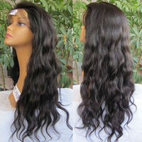 Cheveux humains vierges brésiliens noirs naturels perruque Hd Lace Front sans colle paquets de cheveux avec Lace Frontal perruque pour les femmes noires