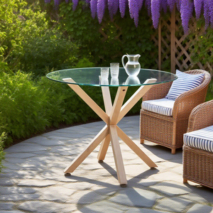 Kính hiện đại hàng đầu bằng đá cẩm thạch bằng gỗ phong cách Trung Quốc Bàn Ăn Tròn với xoay centre - Product Image 4