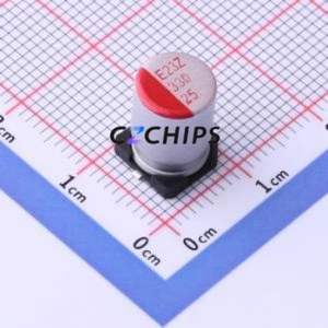 ตัวเก็บประจุแบบแข็งชนิด SMD รุ่น SVZ1EM331FBRE00RAXXX, ขนาด D8xL11.5 มม. ( ความจุ: 330uF ) ( ความแม่นยำ: 20% แรงดันไฟฟ้า: 25V ) - Product Image 1