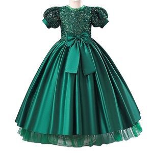 Vestido Formal <span class=keywords><strong>de</strong></span> encaje <span class=keywords><strong>de</strong></span> manga corta para niños con cola larga estilo princesa flor niña esmoquin fiestas <span class=keywords><strong>de</strong></span> cumpleaños traje <span class=keywords><strong>de</strong></span> boda para niños - Product Image 1