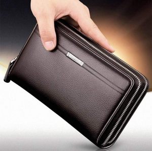 Portefeuille Homme Tendance en Cuir PU avec Multiples Emplacements pour Cartes, Double Fermeture Éclair et Grande Capacité – Idéal pour les Affaires - Product Image 1