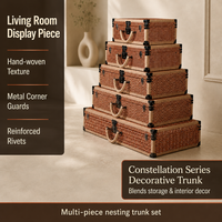 Boîte décorative en forme de tour de constellations avec intérieur en nano-velours et accessoires métalliques pour les chambres d'hôtel
