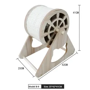 Özelleştirilmiş Minimalist Kedi Oyuncağı Yoğunluklu Levha Dönme Dolap Tırmalama Tahtası Sisal Tırnak Bileme Cihazı Dikey Tırmalama Direği - Product Image 6