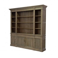 P1803-240 Dundee Français Luxe Provincial Antique Vintage Style Bois De Chêne Massif Petite Bibliothèque Bibliothèque En Bois Blanc Étagère