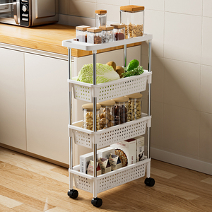 Étagère de rangement d'angle en <span class=keywords><strong>plastique</strong></span> multifonctionnelle amovible professionnelle Haogle à 3/4 niveaux avec panier pour la vente en gros - Product Image 5