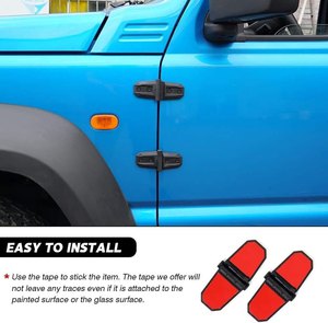 2 adet motor kaputu menteşe dekorasyon araba motor kaputu kapı menteşesi koruyucu kapak Trim siyah araba kapı menteşesi Jimny - Product Image 5