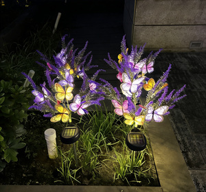 Lámpara <span class=keywords><strong>Solar</strong></span> LED para Exteriores con Clasificación IP44, Simulación de Pasto Navideño, Flor de Lavanda, Linterna Cuadrada para Jardín y Paisajismo - Product Image 3