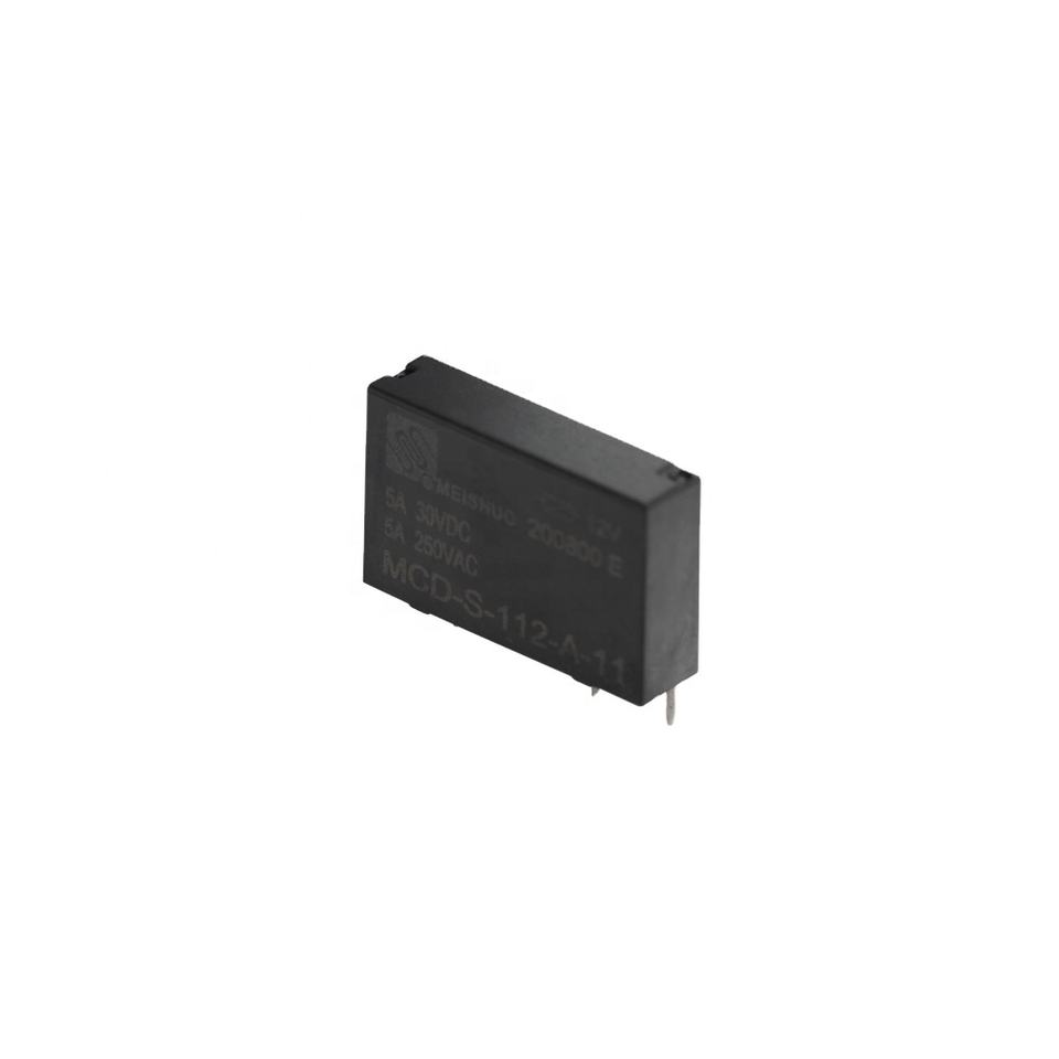 Meishuo MCD-S-112-A-11 Black 5A Normally Open 4pins DC 12V Mini Power Relay