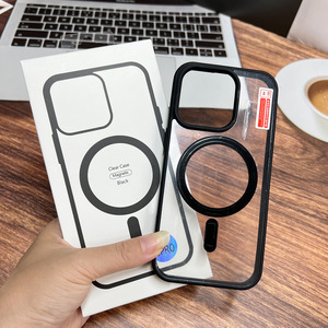Coque de téléphone en acrylique à absorption magnétique style <span class=keywords><strong>Ins</strong></span>, bords souples, dos rigide, anti-chute, avec support intégré pour iPhone 15 16 17 Pro Max - Product Image 5