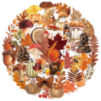 50 autocollants par paquet, autocollants transparents sur le thème de la forêt d'automne, décorations magnifiques pour bullet journal