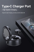 S30 Earphone 5.0 Stereo AptX Bass Dalam, Headphone Nirkabel dengan Mikrofon dan Koneksi Otomatis, Earbud HiFi Tampilan LED Bass Dalam