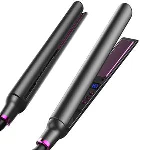 2 in 1 Infrared Flat Iron Hair Curl Straight Styling Professional Best Hair Straightener Curler