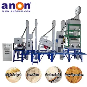 Anon máquina de moagem de arroz automática, conjunto completo combinado, 20-30 toneladas por dia