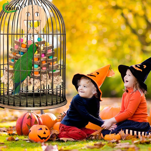 Jouets perroquet pomme multicolore blocs en bois oiseau à mâcher perroquet Cage morsure jouet grand perroquet moyen jouets - Product Image 5