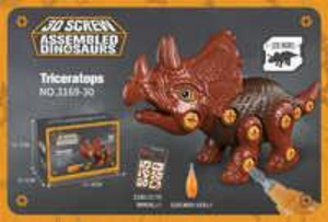 Kit di montaggio modello dinosauro Triceratops 3D SCREN NO.1159 20 Giocattolo in plastica per bambini dai 7 ai 12 anni - Product Image 3