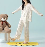 Vêtements de détente à manches longues pour femmes, décontractés, collection printemps-été, fabricant de vêtements de nuit, ensemble pyjamas en coton, ensemble deux pièces pour femmes