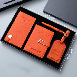 Ý tưởng sản phẩm mới 2025 hộ chiếu Túi máy tính xách tay thiết lập PU da hành lý tag kim loại bút công ty Quà Tặng tùy chỉnh máy bay kinh doanh Bộ quà tặng - Product Image 3
