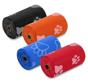 Kingtale Pet Supplier logo print private label eco friendly personalized trash dog leash poop bags