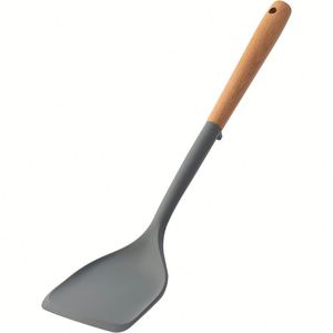 Nouveaux accessoires de cuisine personnalisés, spatule et cuillères en silicone robuste avec manche en bois, ensemble d'ustensiles de cuisine - Product Image 4