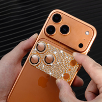 Protection d'objectif d'appareil photo en verre trempé avec paillettes diamant pour iPhone 17 et iPhone 17 Pro Max