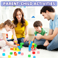 Ensemble de cubes de construction magnétiques pour adolescents et adultes, blocs sensoriels colorés, apprentissage éducatif STEM, construction créative empilable en plastique