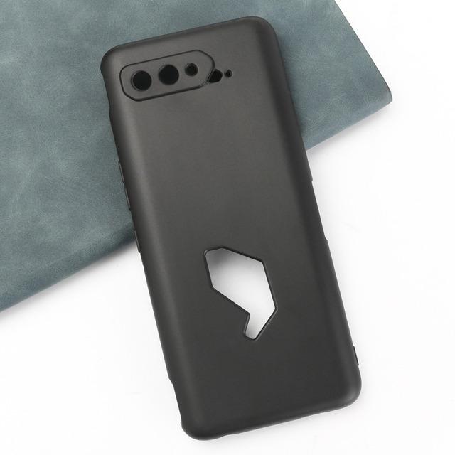 Black Matte Silicone Phone Case for Asus ROG Phone 5 Soft TPU Mobile Cover