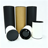 Emballage en tube de papier pour thé Borshine biodégradable et recyclable, hermétique, avec laminage mat, papier C2S/Art, options d'impression personnalisées