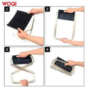 Silla plegable de aluminio Woqi para acampar al aire libre, rectangular, negra, portátil, para pesca, playa, picnic y jardín. - Product Image 5