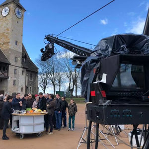 Chine andy lite grue 5m portable jib 3 système de chariot à roues avec télécommande professionnelle et contrôle dv - Product Image 1