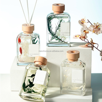 Bouteilles vides en verre transparent de 200 ml pour diffuseur à bâtonnets avec bouchon en caoutchouc - Cadeaux de luxe pour anniversaires et mariages